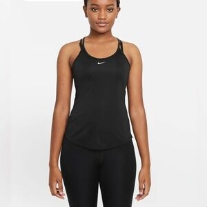 Nike Women's Dri-Fit One Elastika Racerback  Tank Top Black XS - Like New